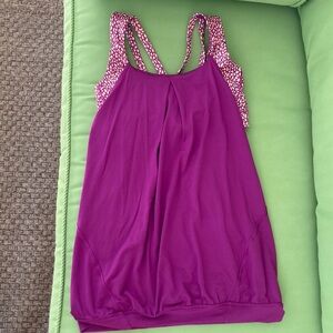 Purple Sleeveless Top with Patterned Straps